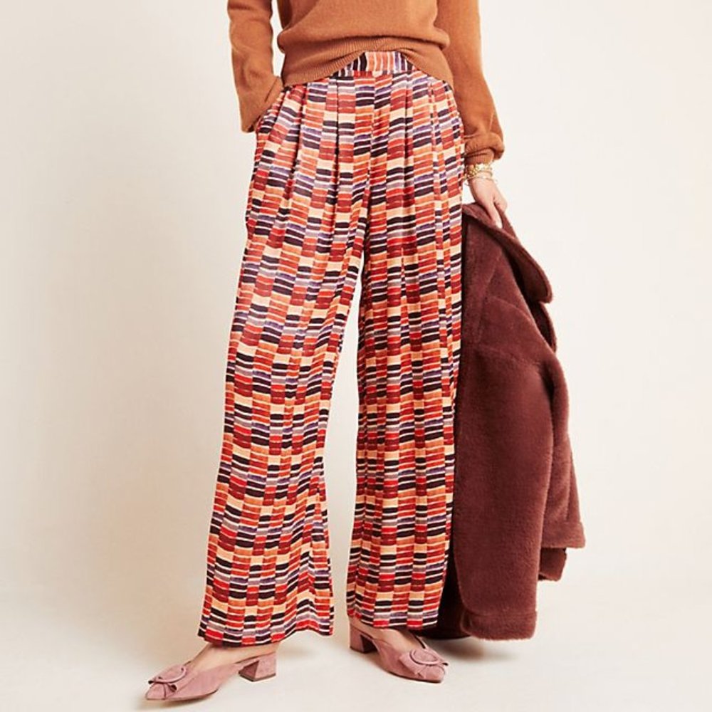 Anthropologie Nell High-Rise Wide-Leg Trousers, S
